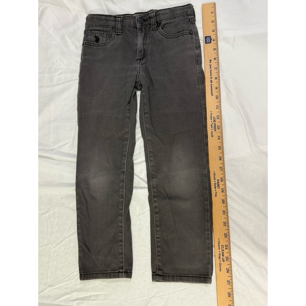 U.S. POLO ASSN Jeans Boys Size 6 straight leg Kids‎ Gray Adjustable Waist